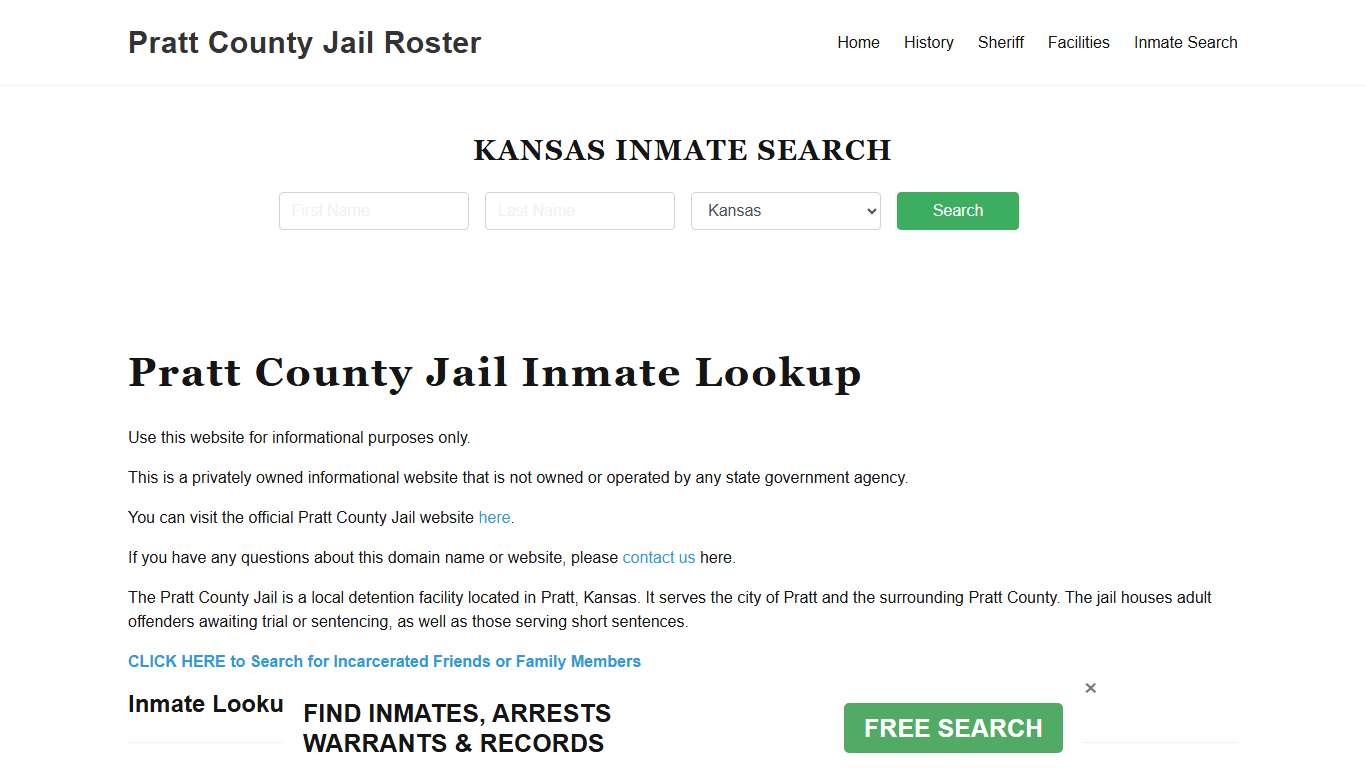 Pratt County Jail Roster Lookup, KS, Inmate Search
