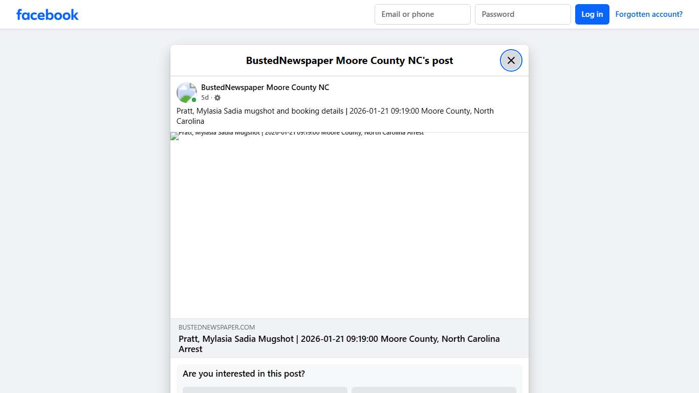 Pratt, Mylasia Sadia... - BustedNewspaper Moore County NC Facebook